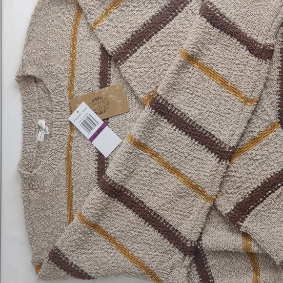 Mason & Belle textured tan striped long sleeve crew neck sweater, size XXL, NWT - Picture 9 of 9